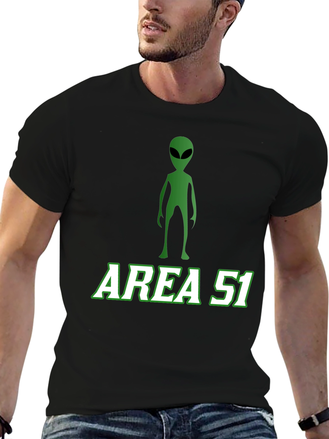 Area 51 Alien Graphic Tee - Black