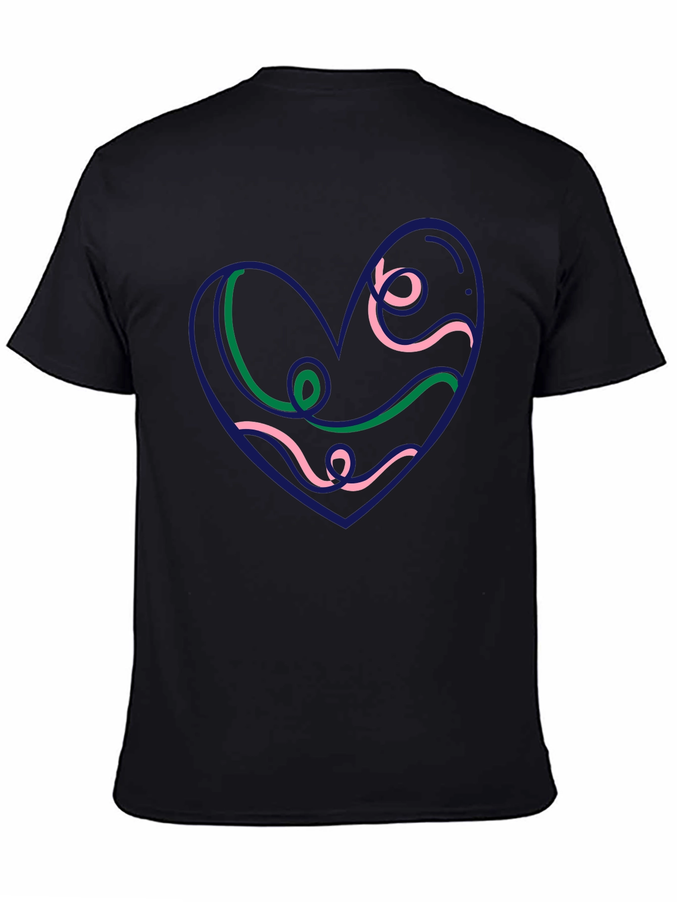 Heart Swirl Graphic Black Tee