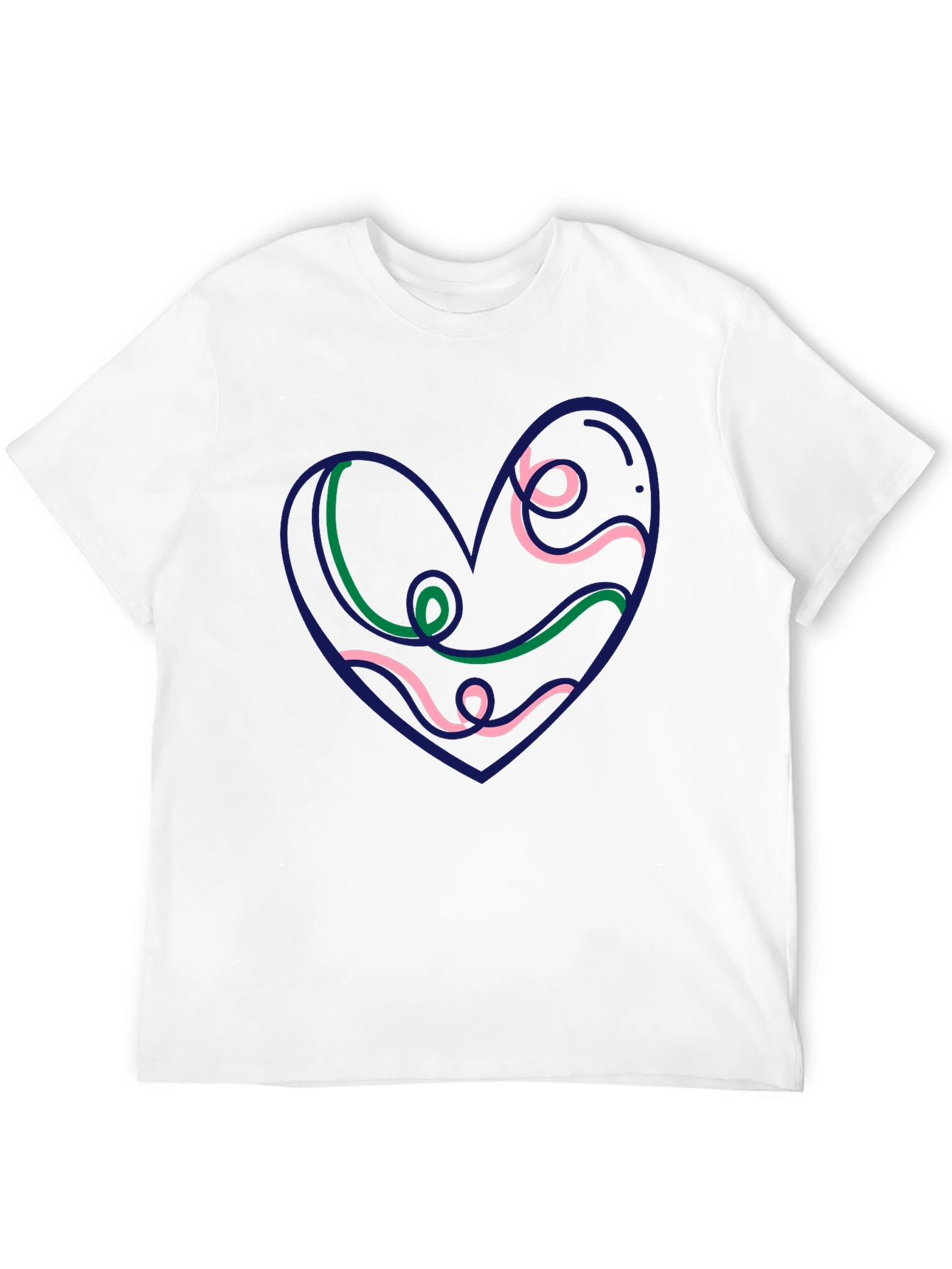 Heart Swirl Graphic Black Tee