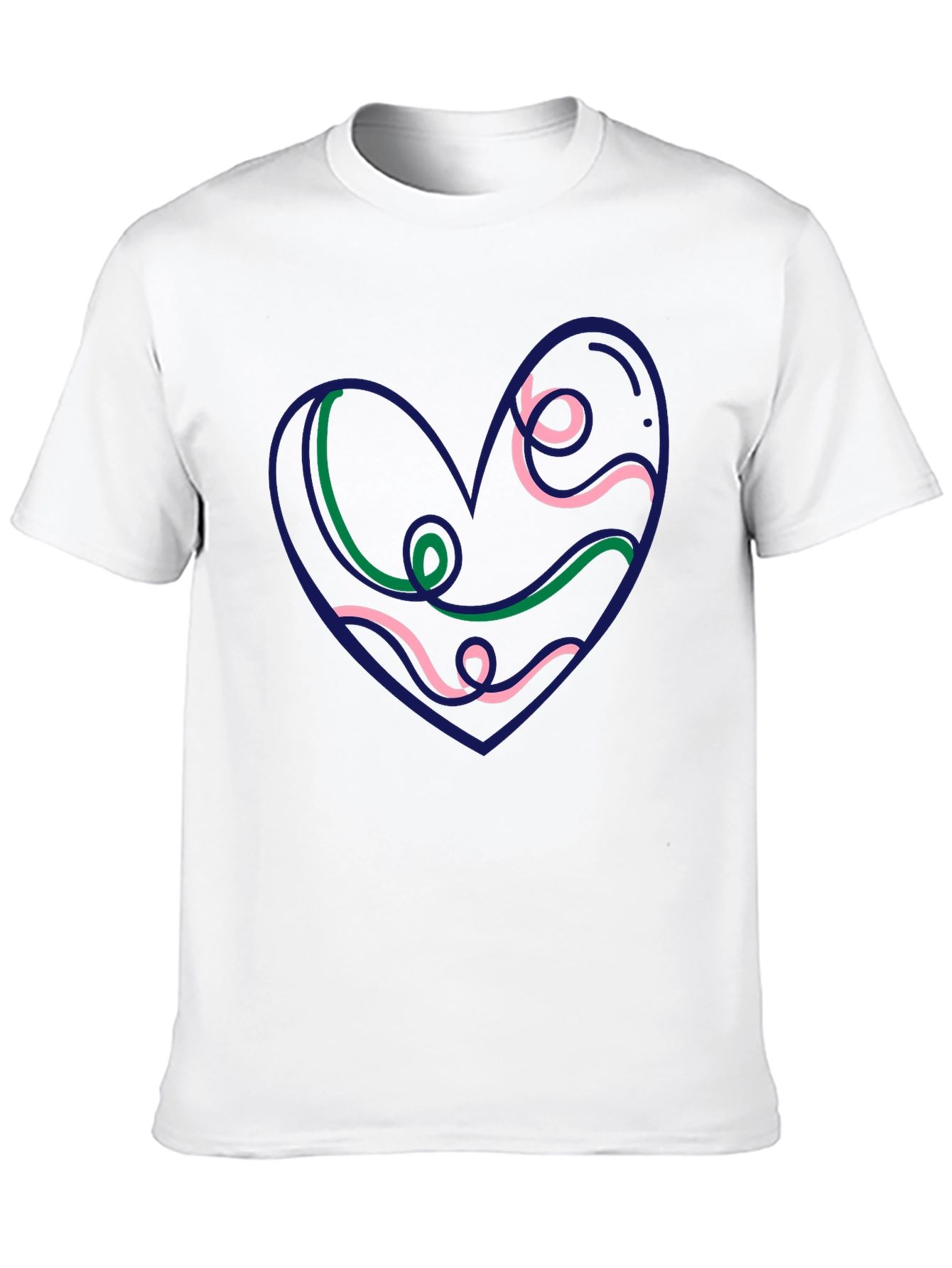 Heart Swirl Graphic Black Tee