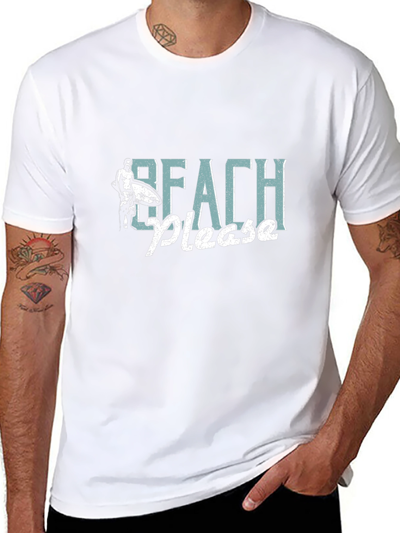 Beach Please Mens Graphic T-Shirt
