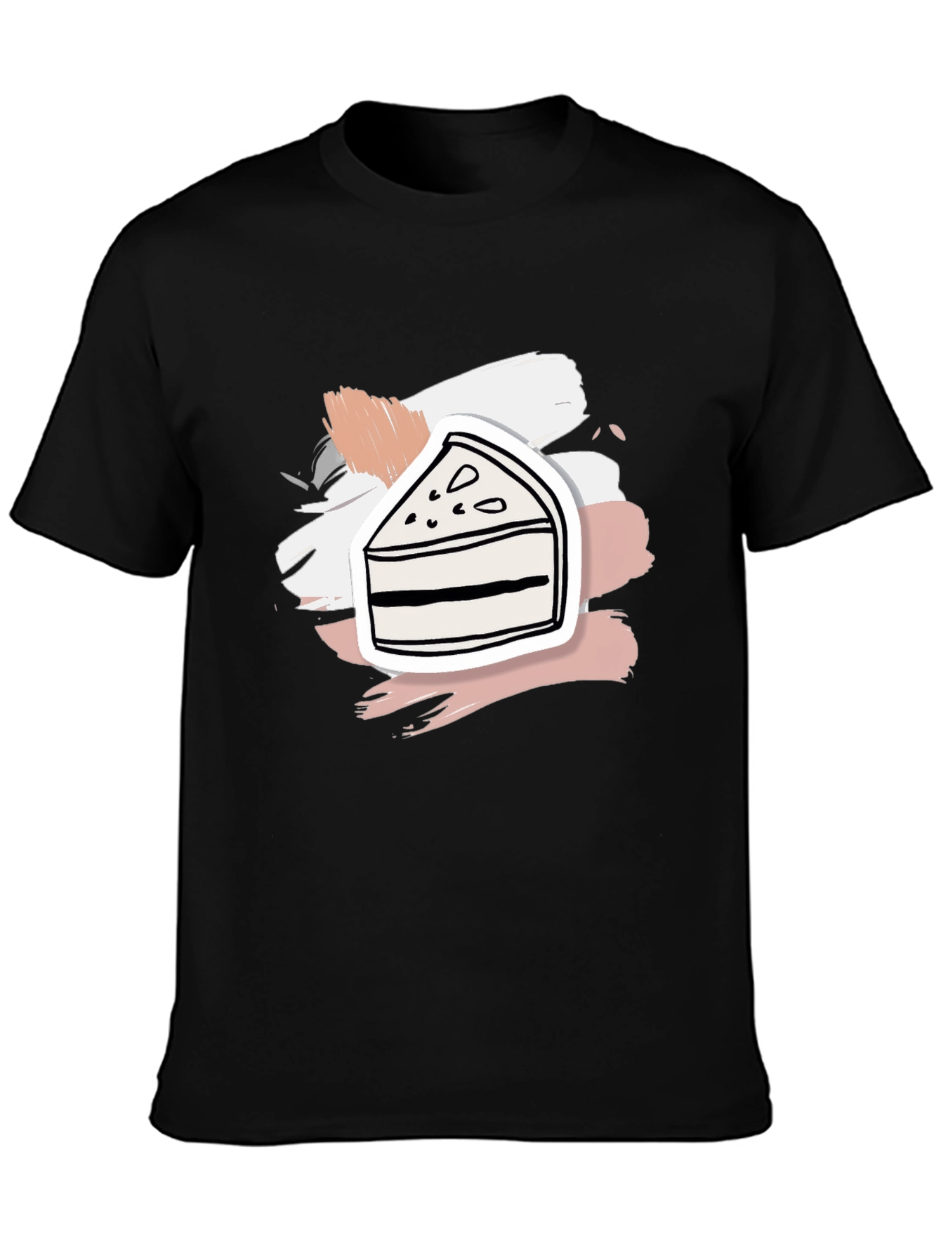 Slice of Cake Graphic Tee - Black Cotton Shirt