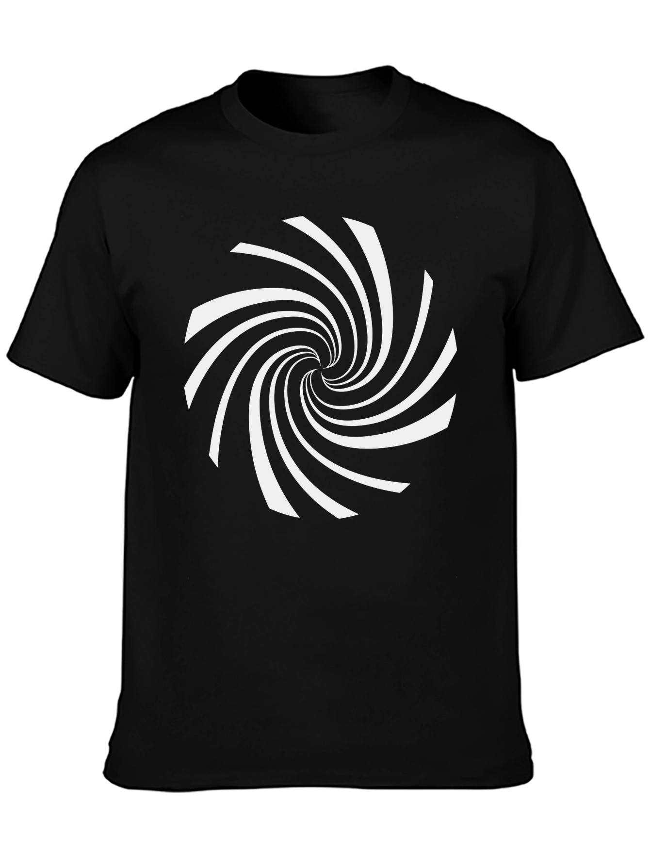 Hypnotic Spiral Graphic Tee - Modern Black T-Shirt