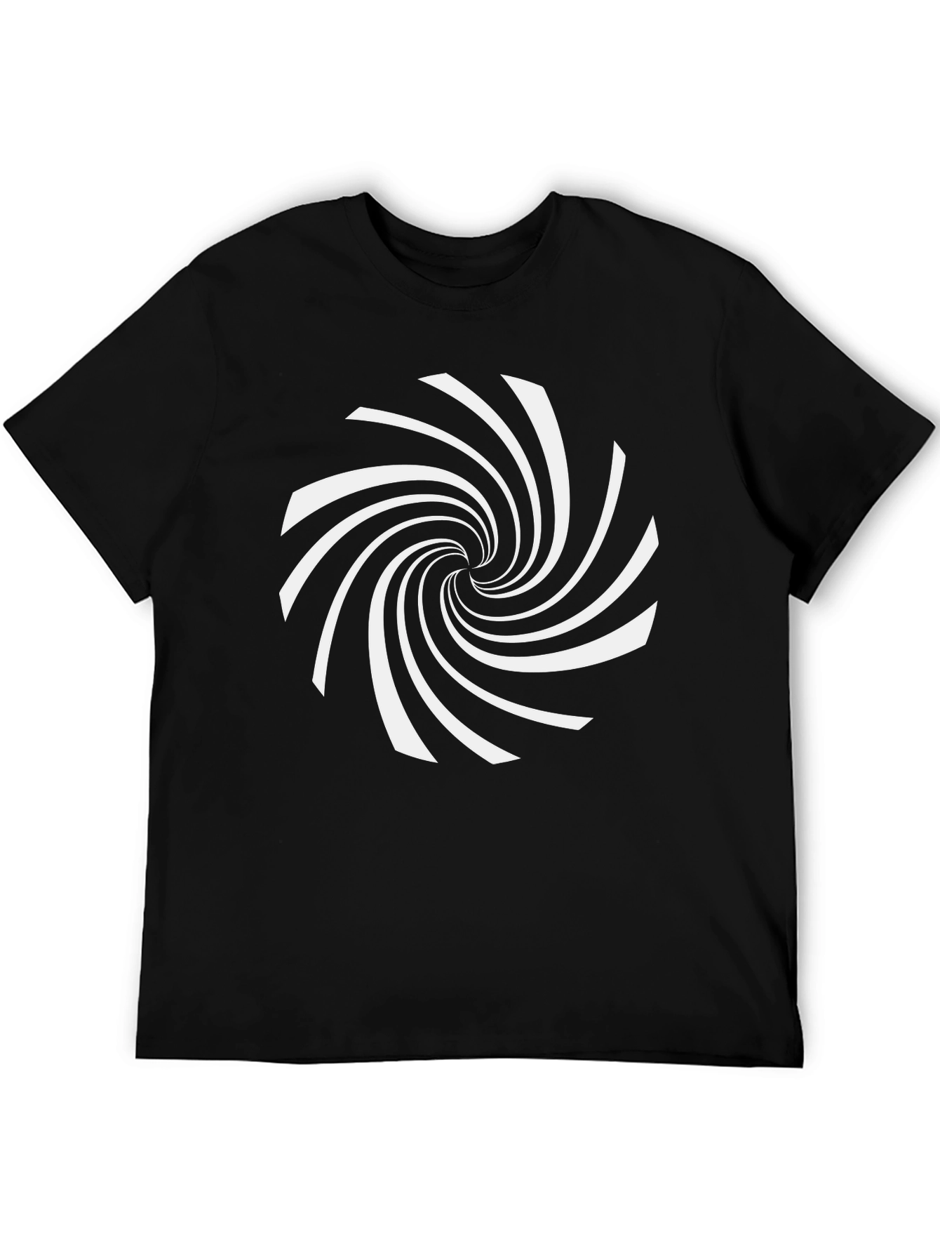 Hypnotic Spiral Graphic Tee - Modern Black T-Shirt
