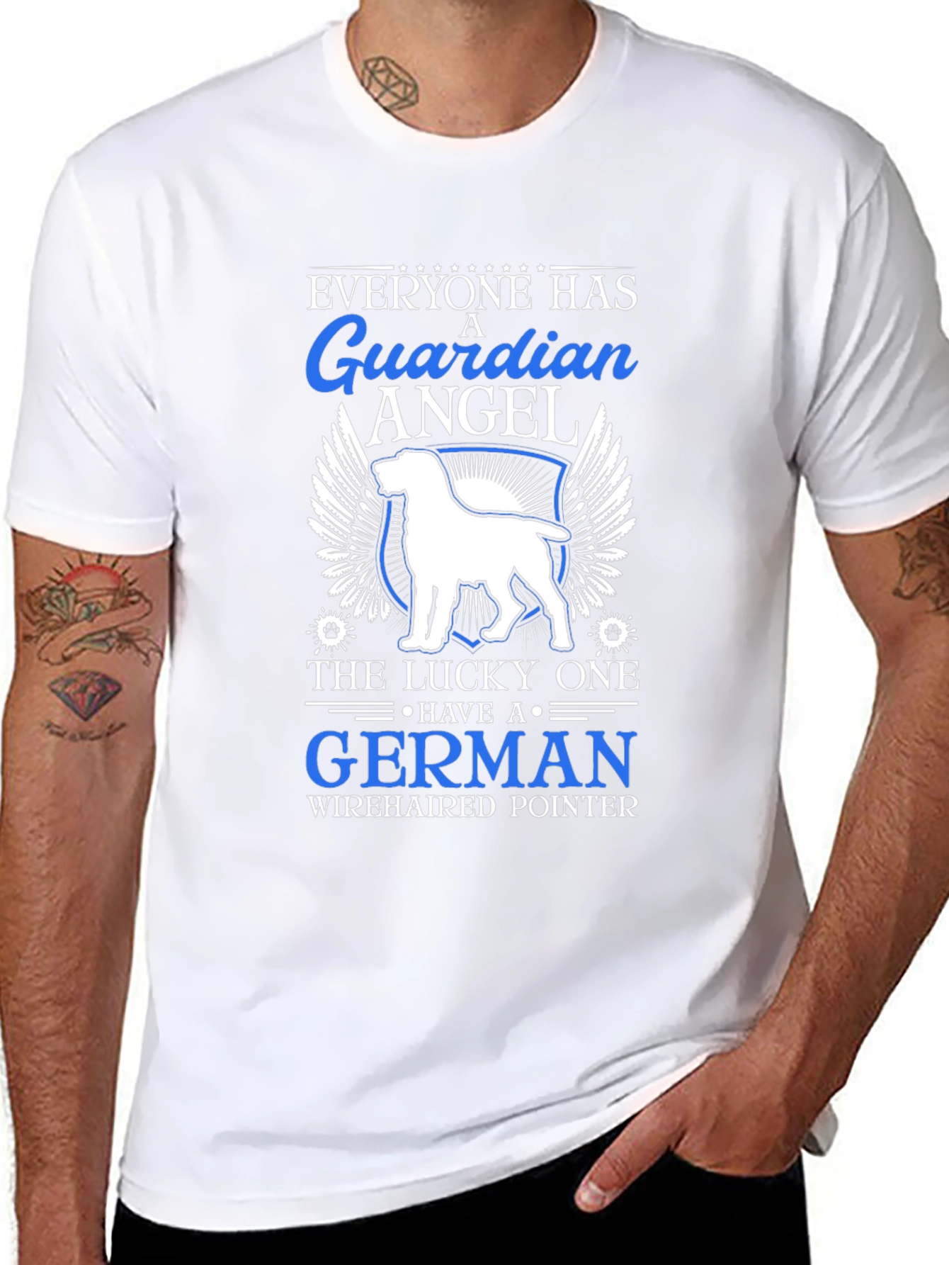 German Wirehaired Pointer Guardian Angel T-Shirt