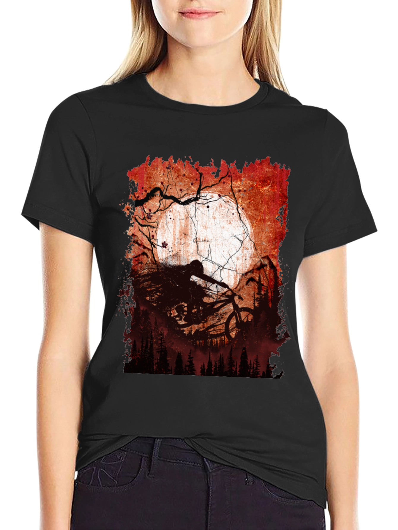 Mountain Bike Moon Graphic Tee