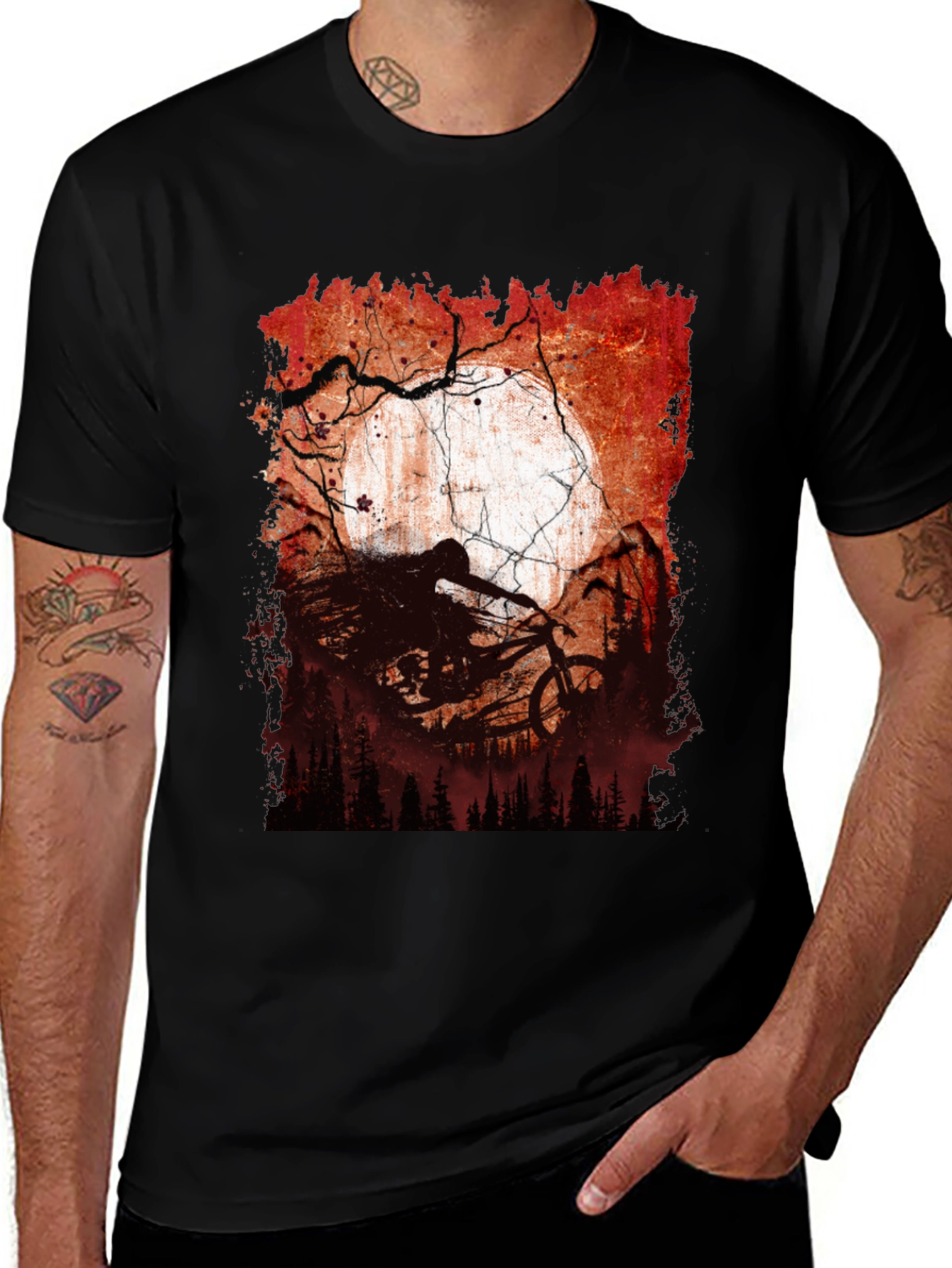 Mountain Bike Moon Graphic Tee