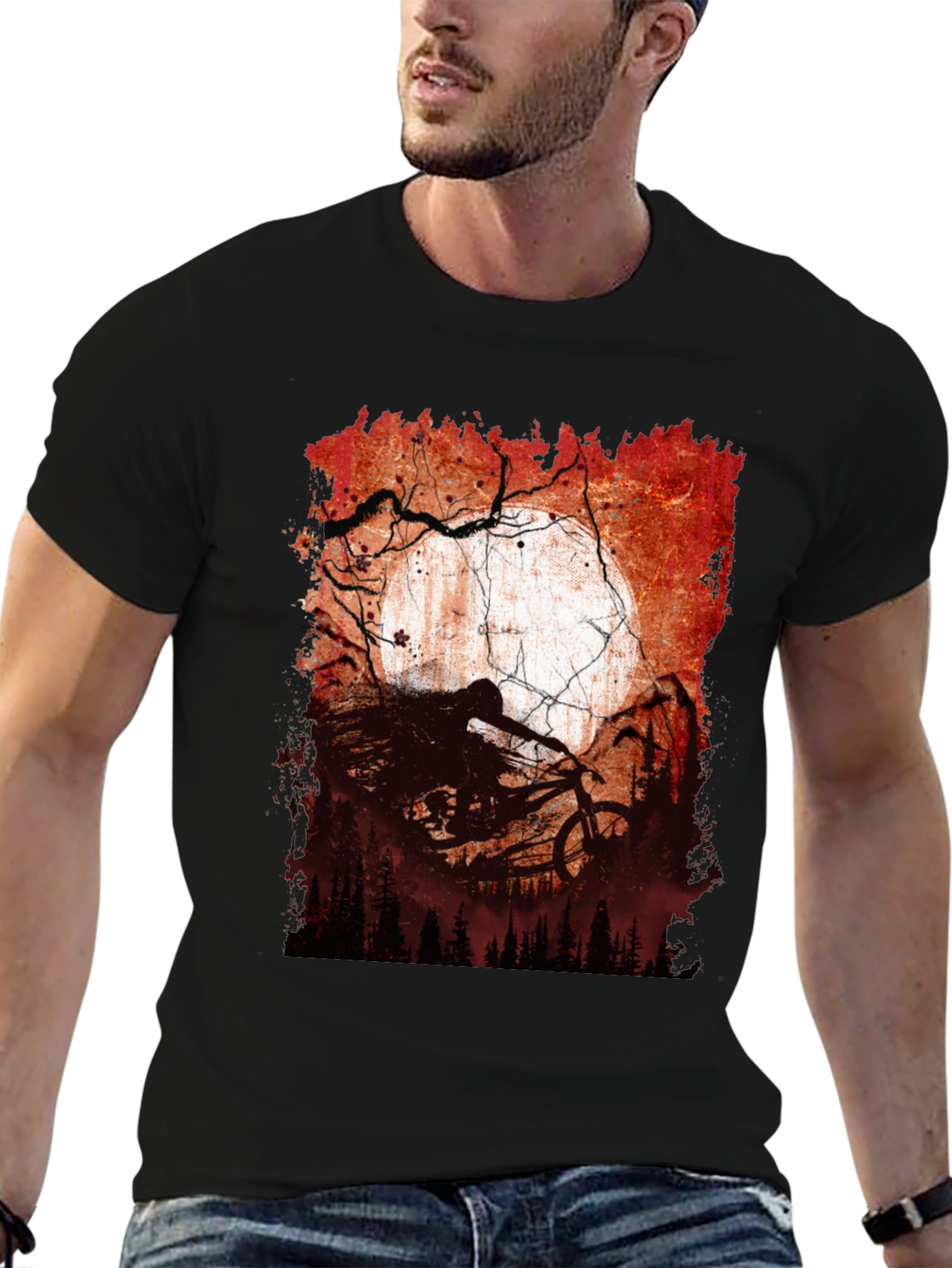 Mountain Bike Moon Graphic Tee