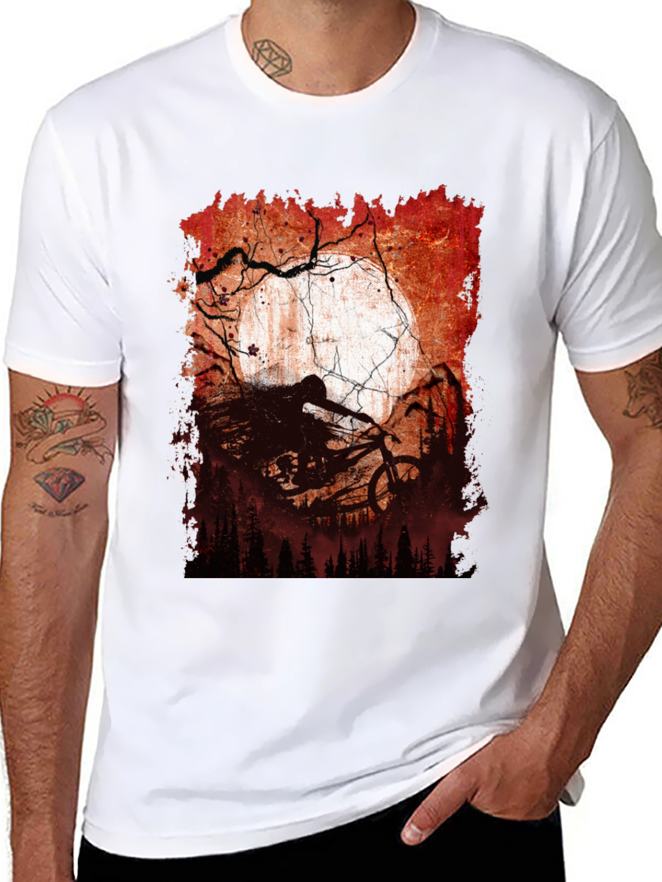 Mountain Bike Moon Graphic Tee