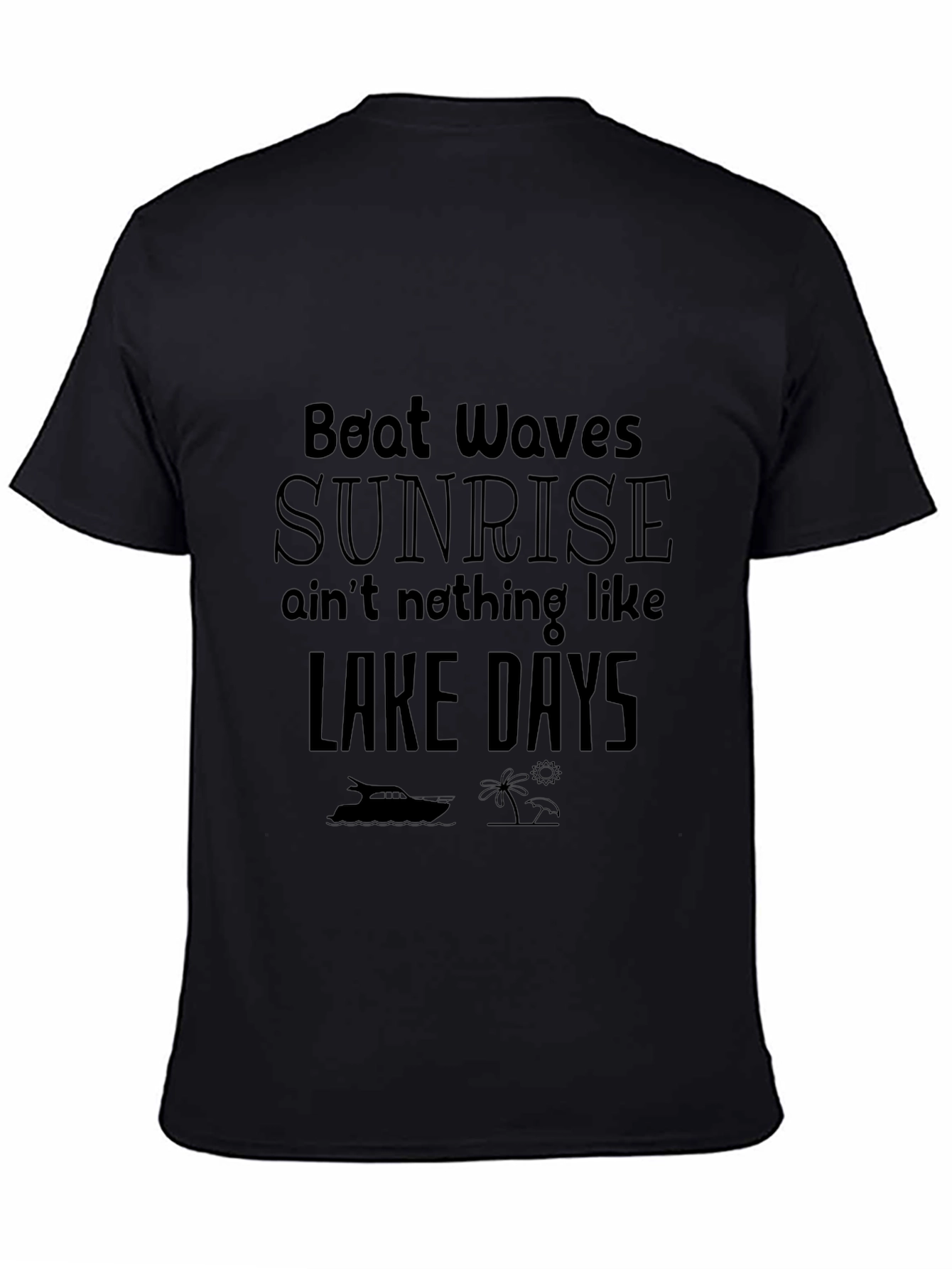 Lake Days Graphic T-Shirt - Black Cotton Tee