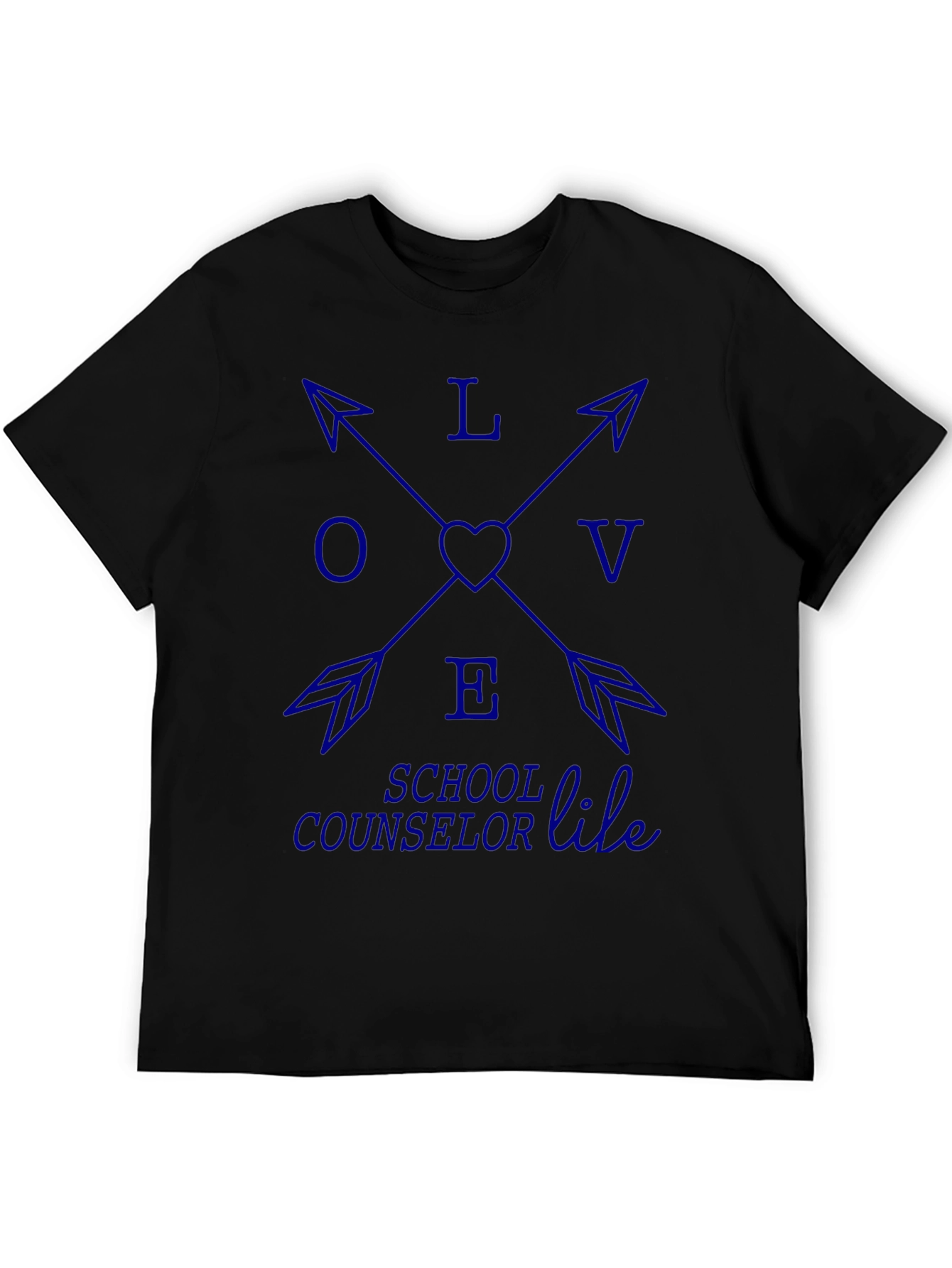 Love School Counselor Life Black Tee