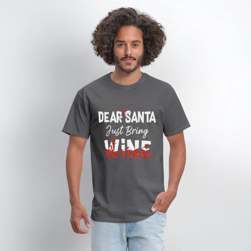 Family Shirt Dear Santa Just Bring Wine