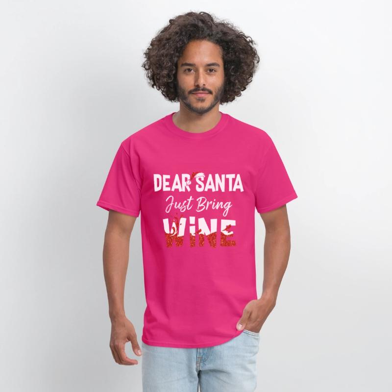 Family Shirt Dear Santa Just Bring Wine