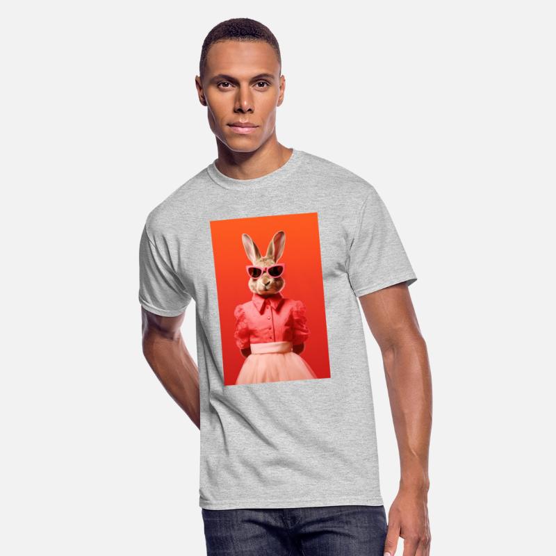 Fashion Bunny Rabbit in Colorful Dress and Glasses