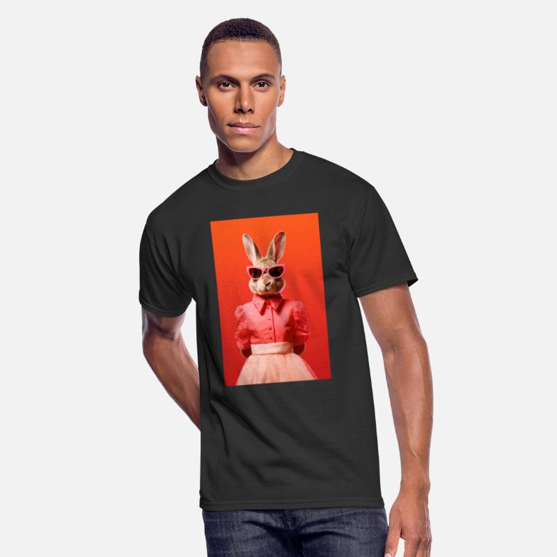 Fashion Bunny Rabbit in Colorful Dress and Glasses