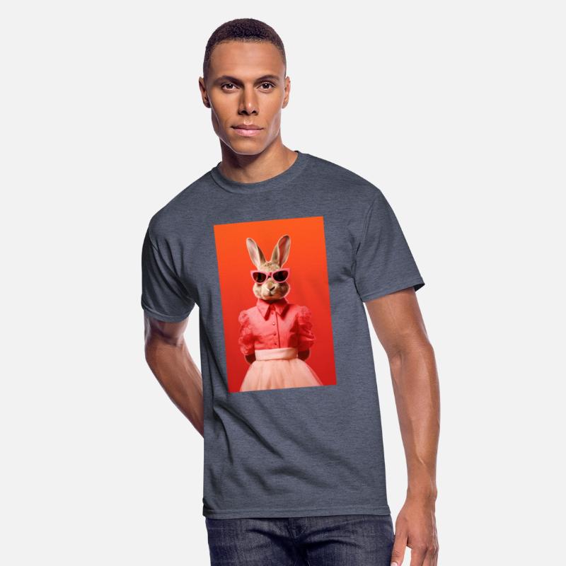 Fashion Bunny Rabbit in Colorful Dress and Glasses