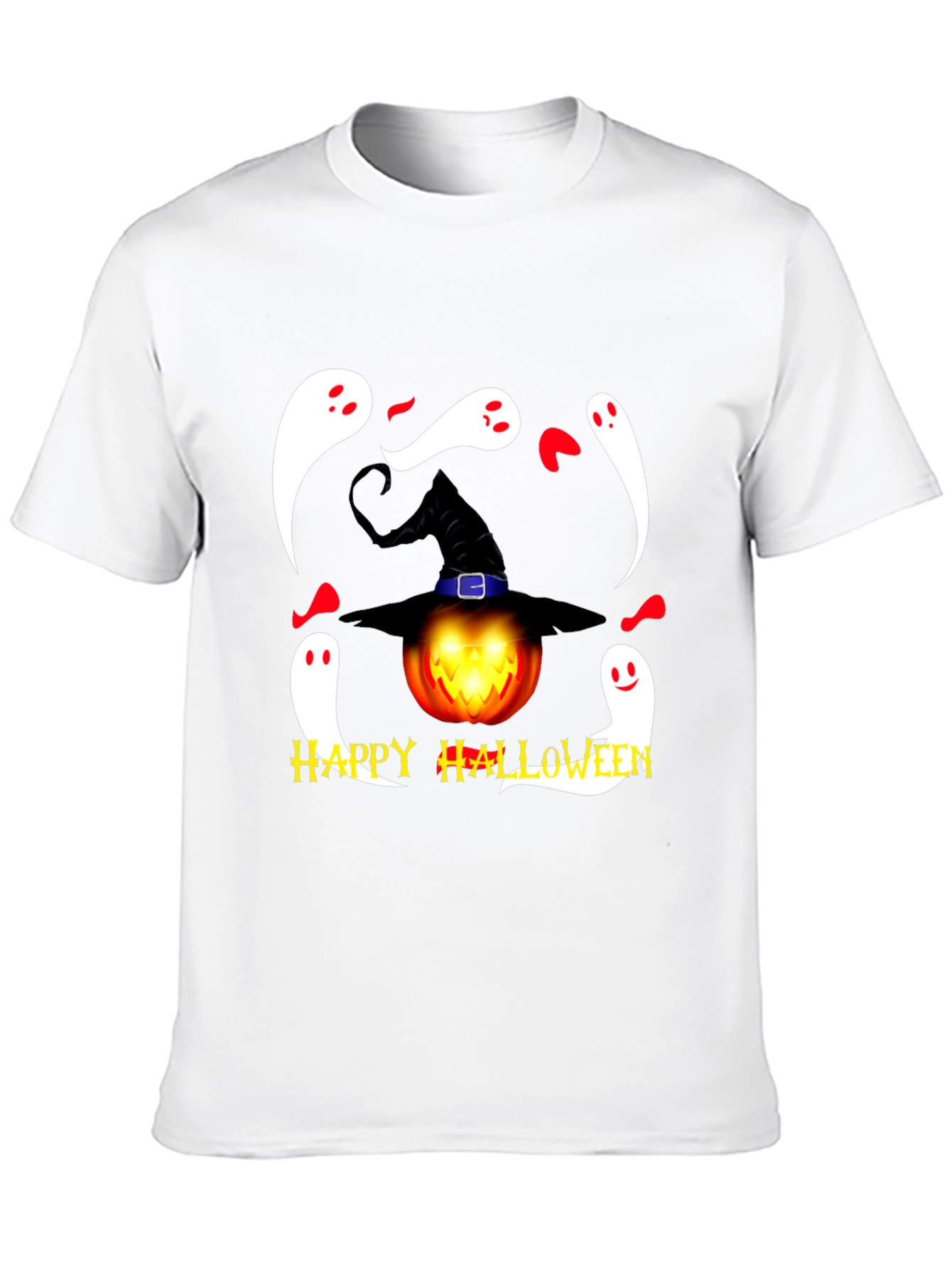 Halloween Pumpkin and Ghost Graphic Tee