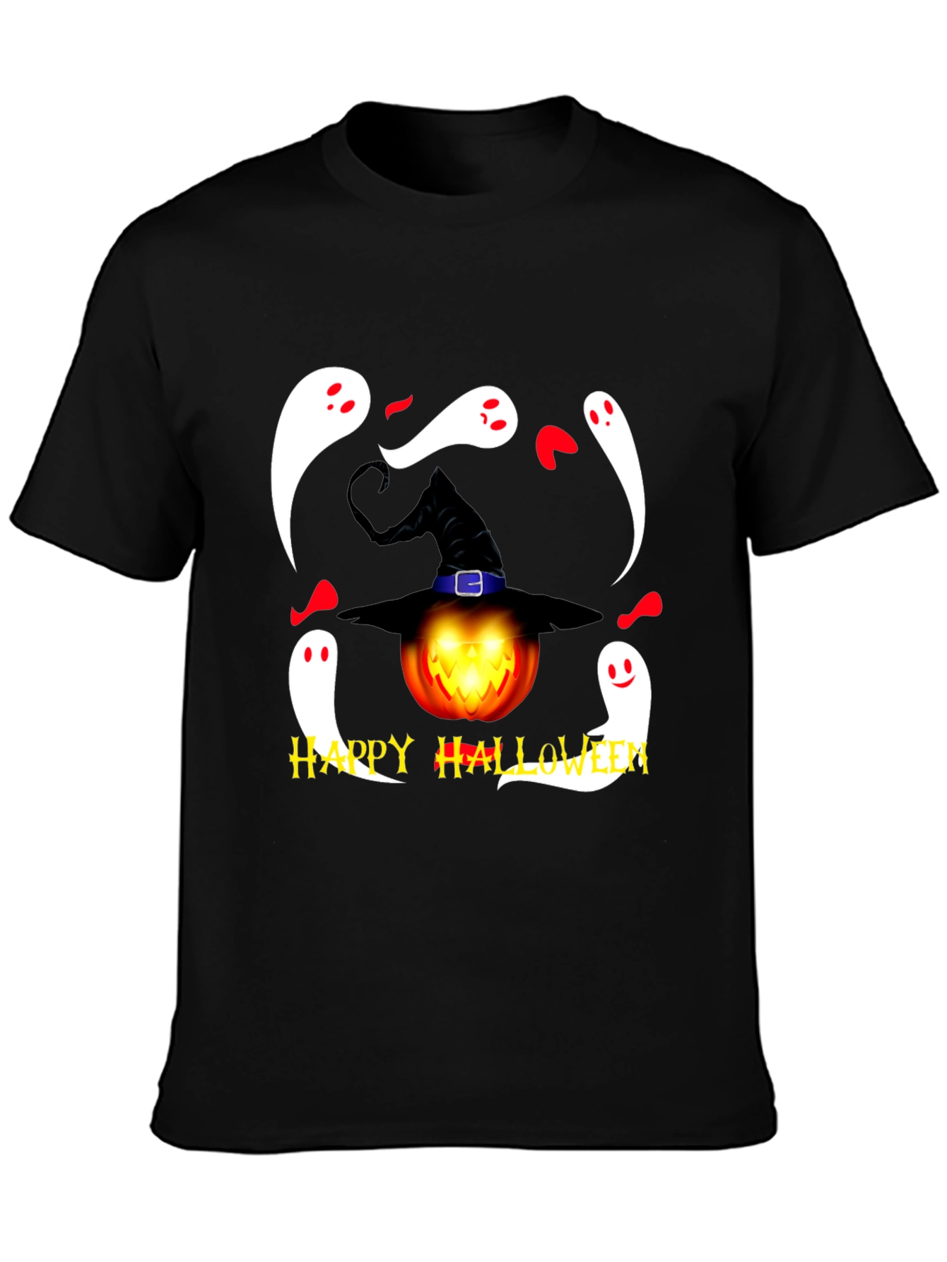 Halloween Pumpkin and Ghost Graphic Tee