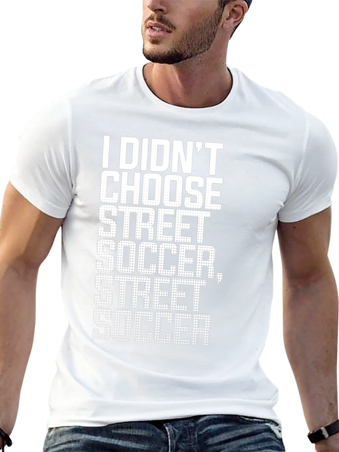 Street Soccer Graphic Tee - Black Cotton Shirt
