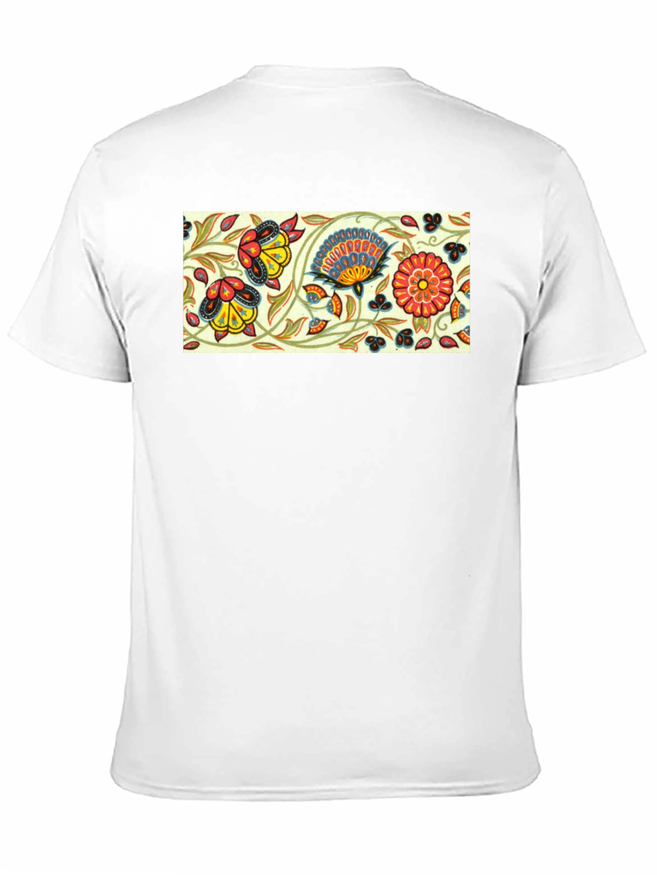 Floral Pattern Black T-Shirt