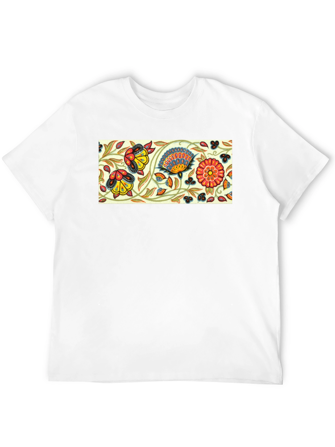 Floral Pattern Black T-Shirt