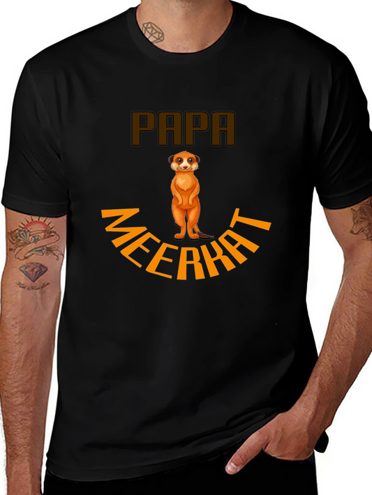 Papa Meerkat T-Shirt - Novelty Animal Graphic Tee
