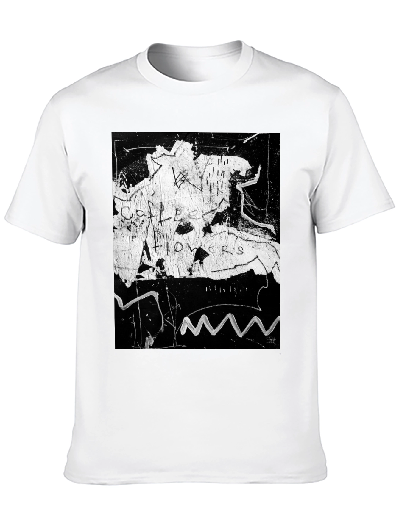 Abstract Art Tee: Coffee Flowers Graphic Print