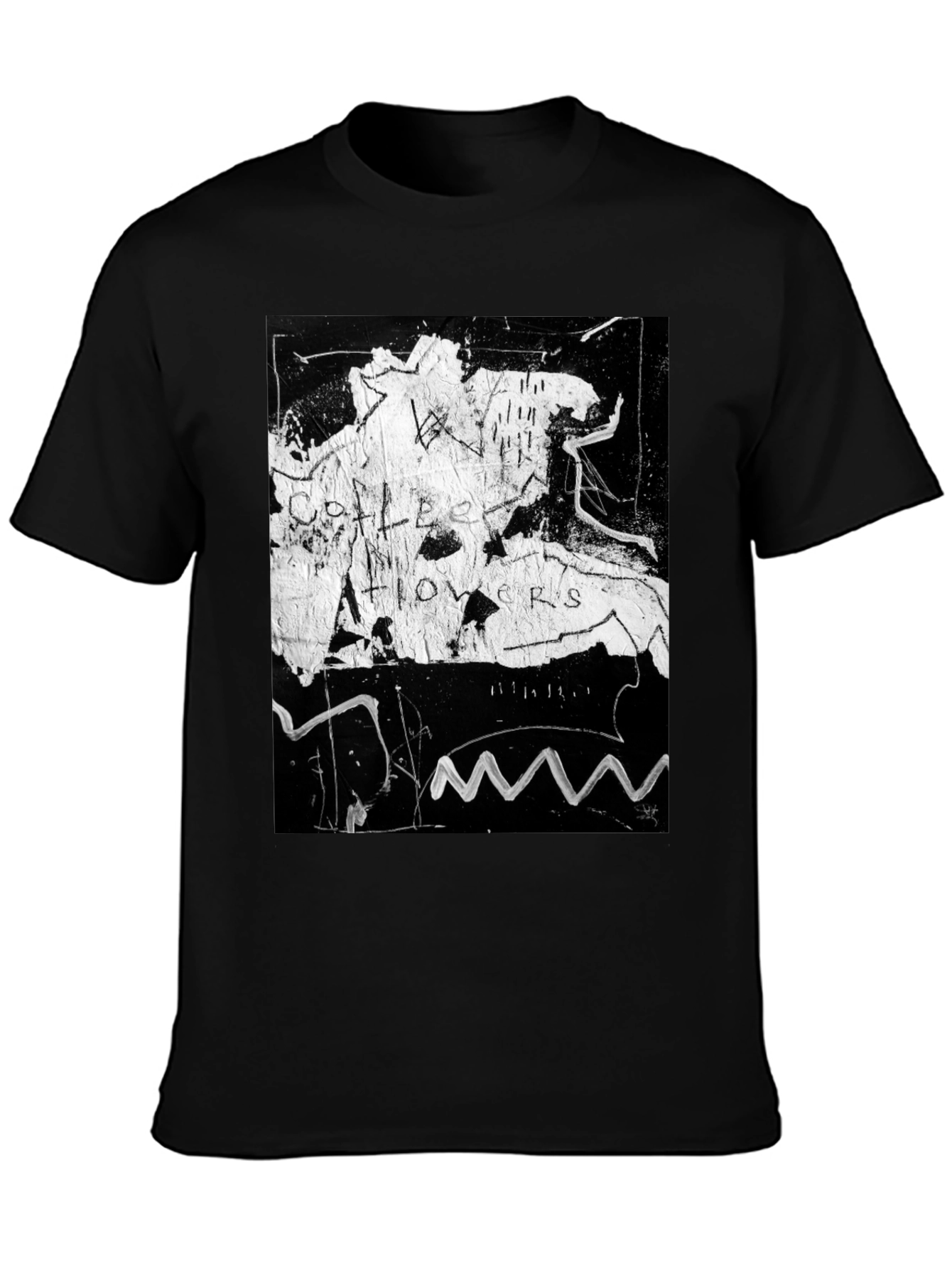 Abstract Art Tee: Coffee Flowers Graphic Print