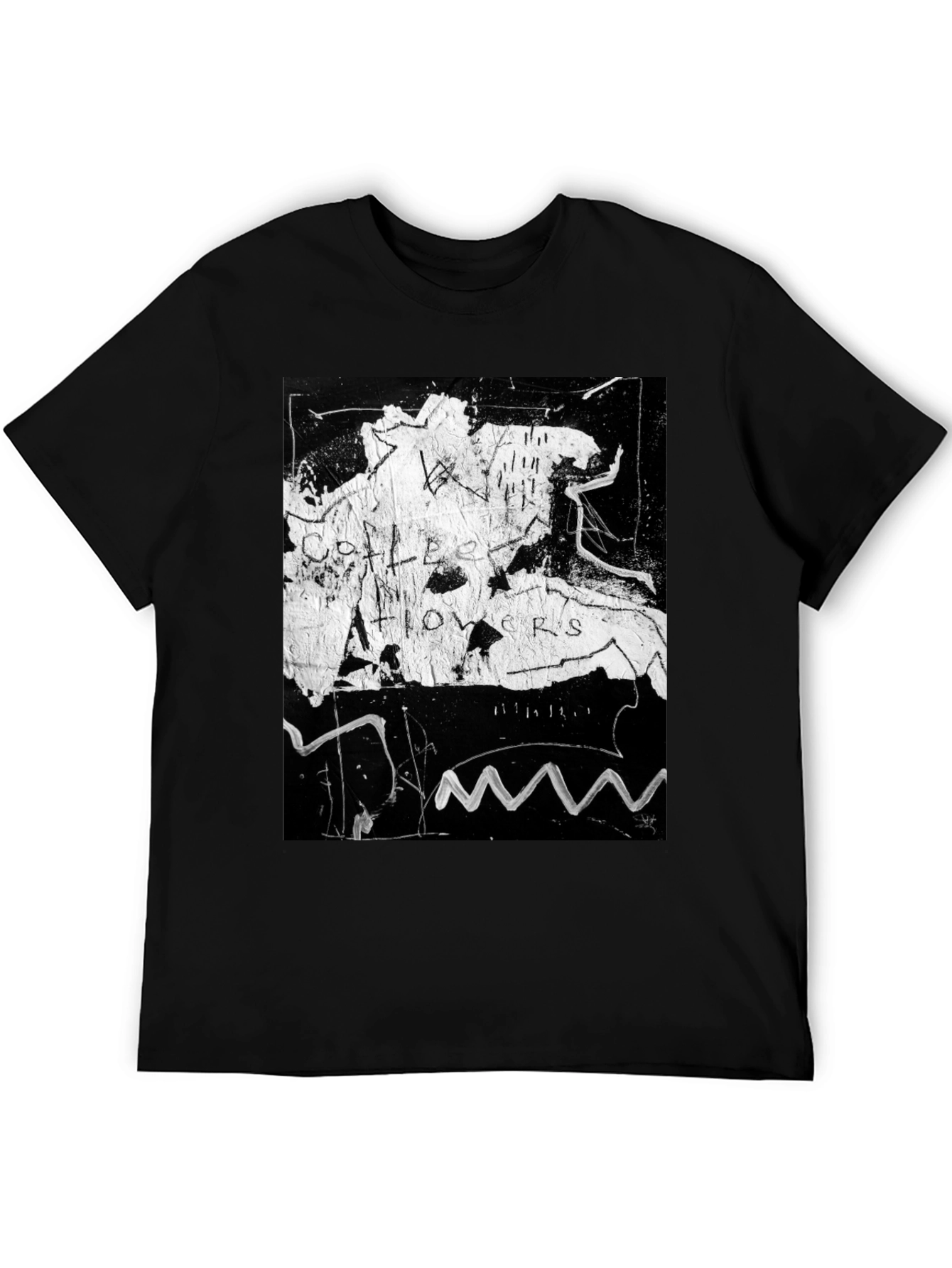 Abstract Art Tee: Coffee Flowers Graphic Print