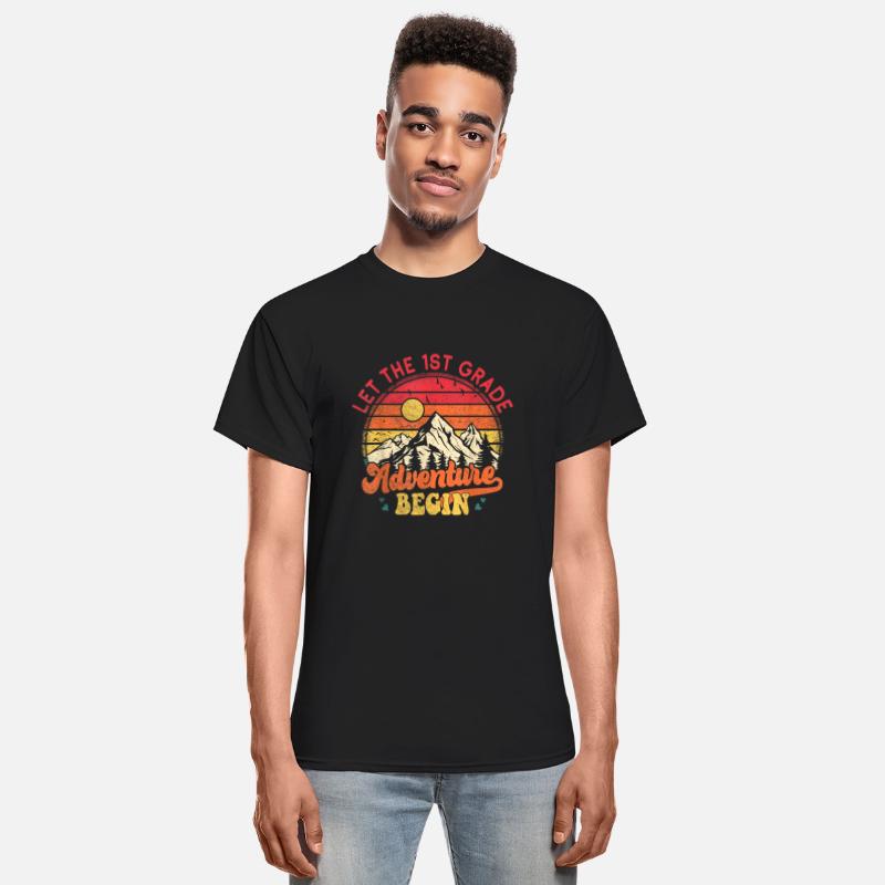 First Grade Where The Adventure Begins Gift Back T