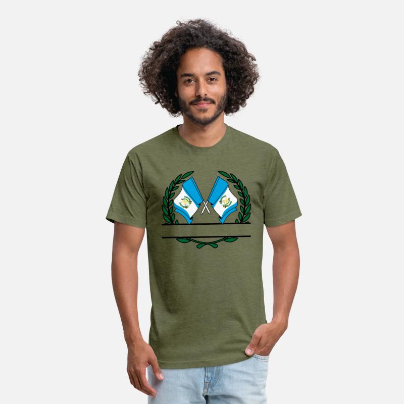 Flags Guatemala in laurel wreath banner