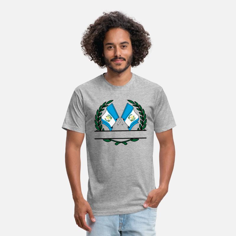 Flags Guatemala in laurel wreath banner