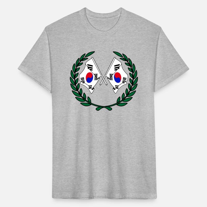 Flags South Korea in laurel wreath