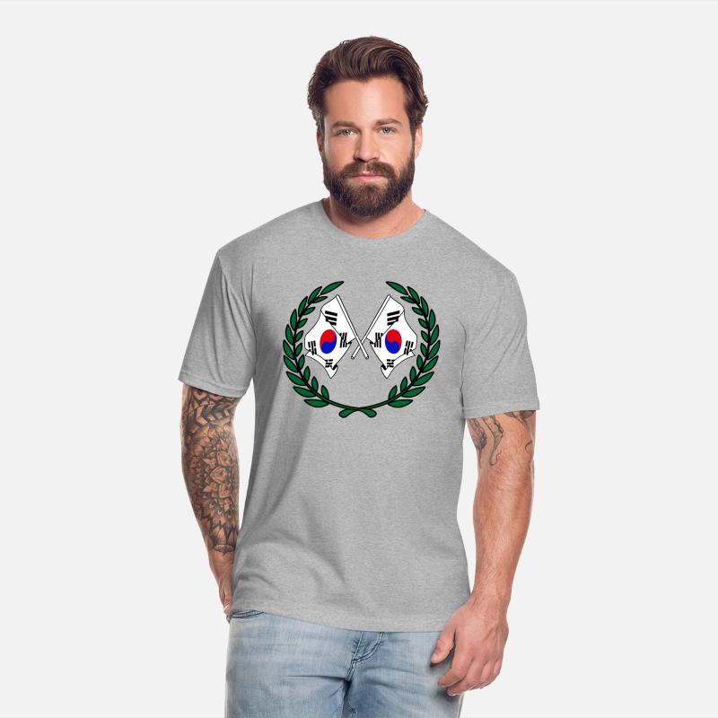 Flags South Korea in laurel wreath