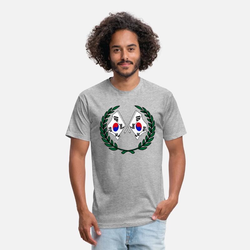 Flags South Korea in laurel wreath