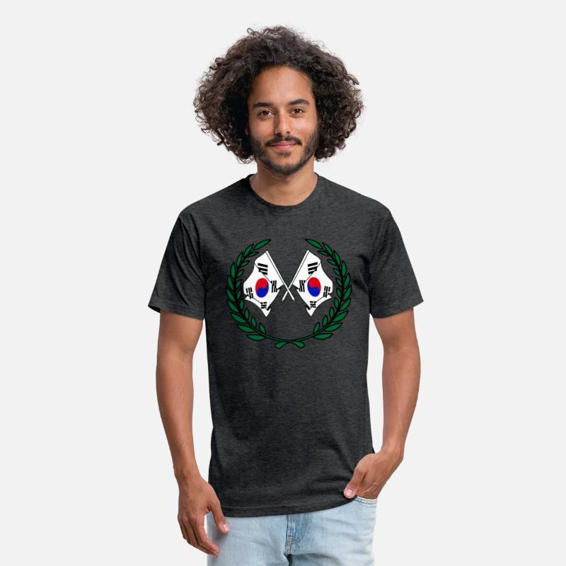 Flags South Korea in laurel wreath