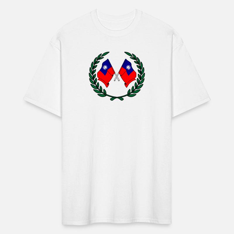 Flags Taiwan in laurel wreath
