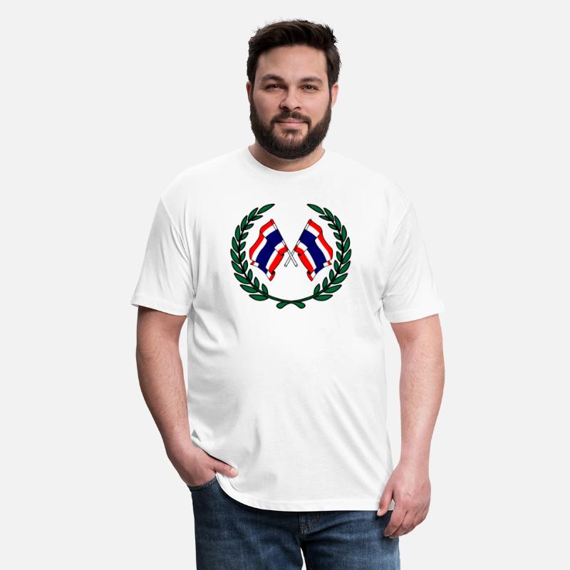 Flags Thailand in laurel wreath