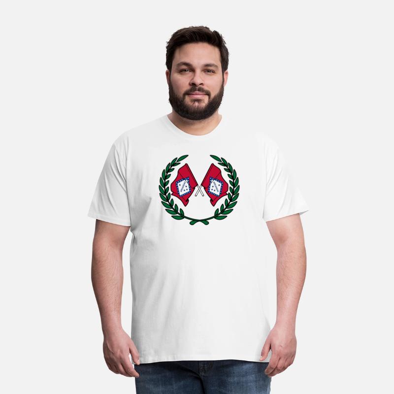 Flags USA Arkansas in laurel wreath