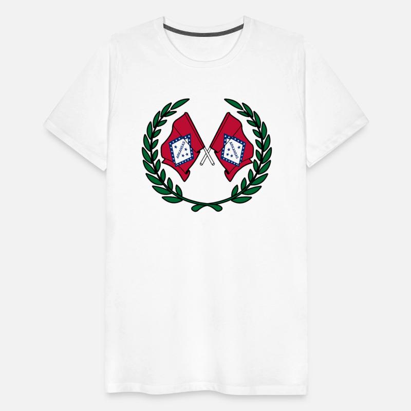 Flags USA Arkansas in laurel wreath