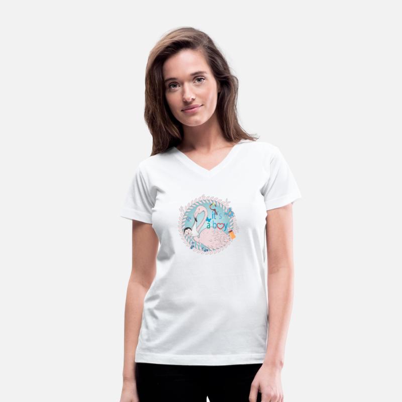 Flamingo with baby and baby paraphernalia