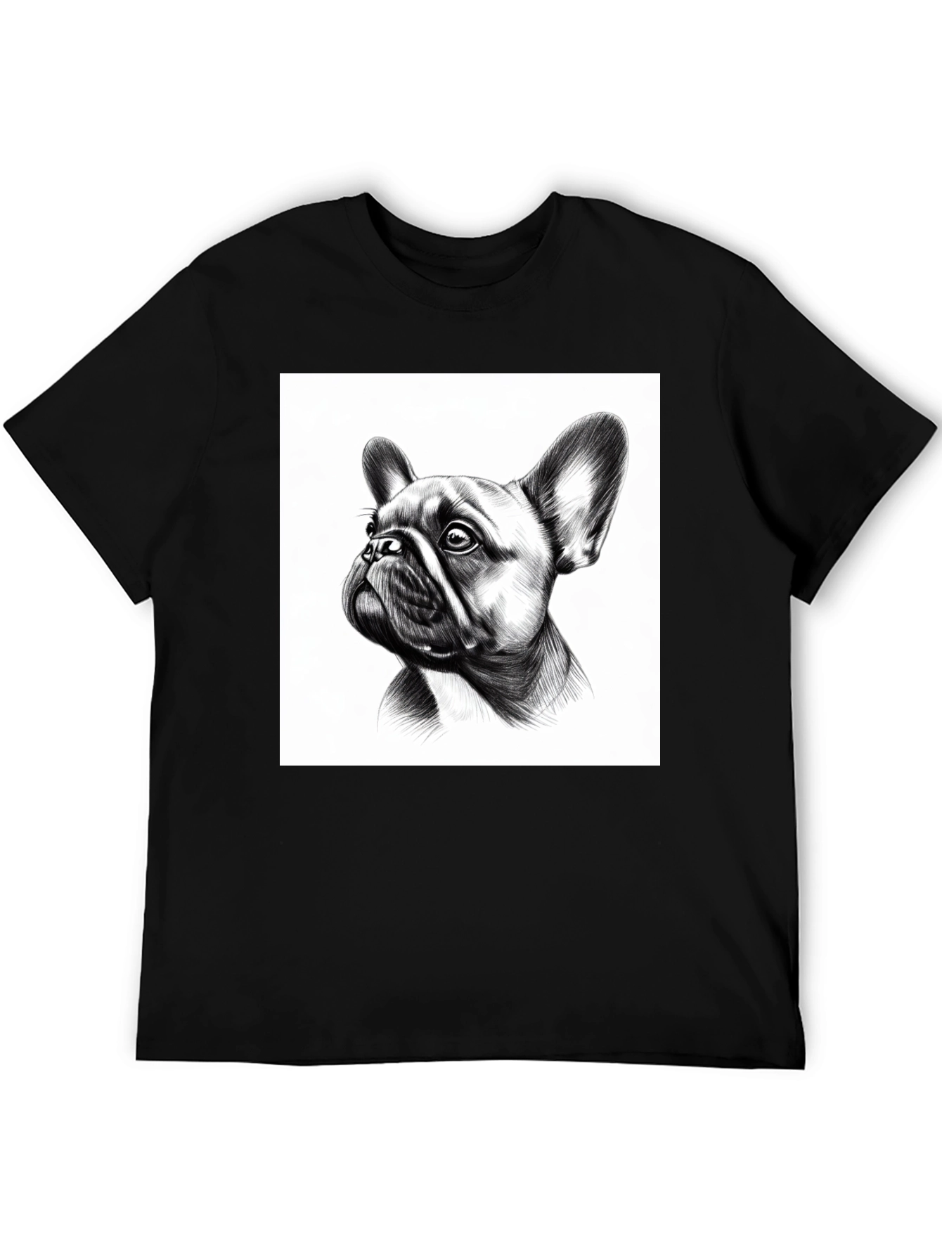 French Bulldog Graphic Tee - Black Cotton Comfort