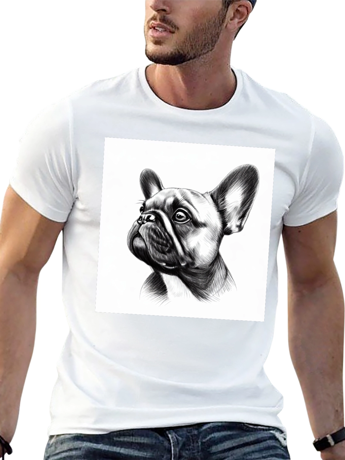 French Bulldog Graphic Tee - Black Cotton Comfort