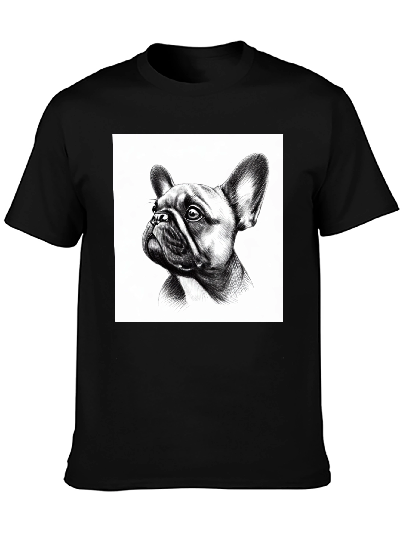 French Bulldog Graphic Tee - Black Cotton Comfort