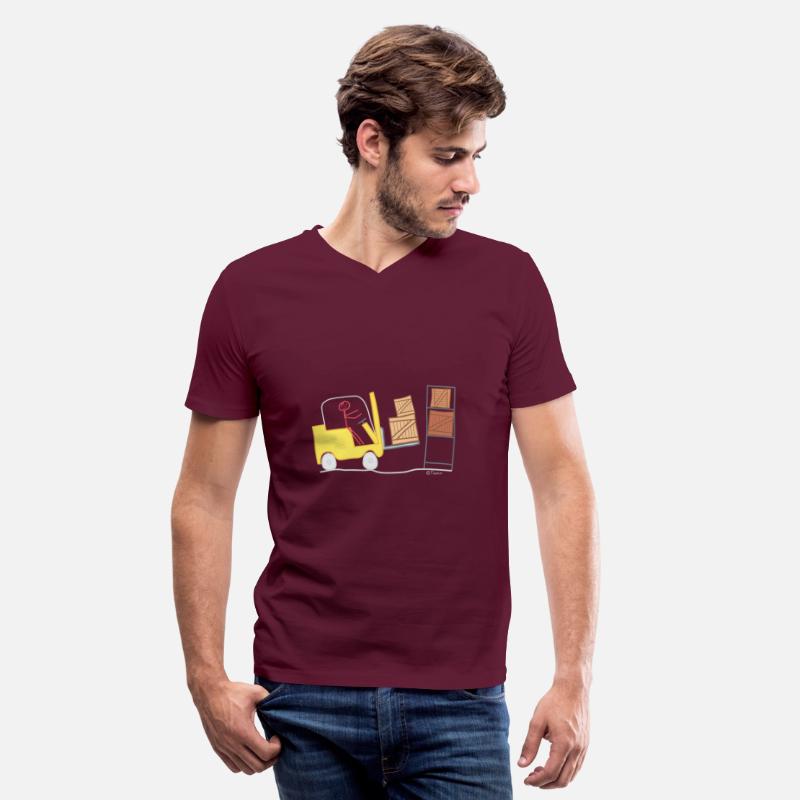 Forklift stick figure logistics warehouse goods