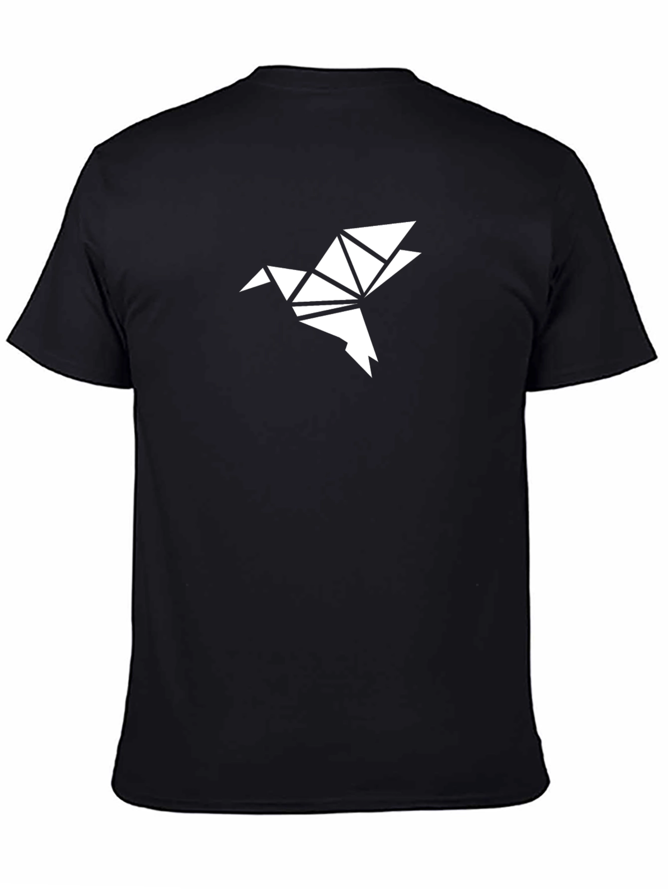 Geometric Origami Bird Tee - Black