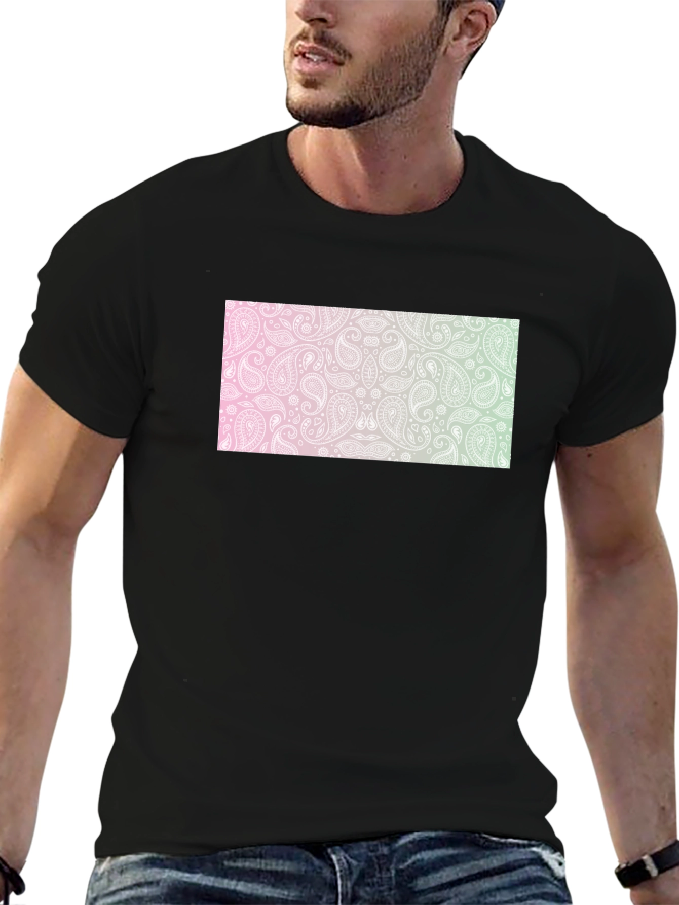 Paisley Black T-Shirt - Unique Design