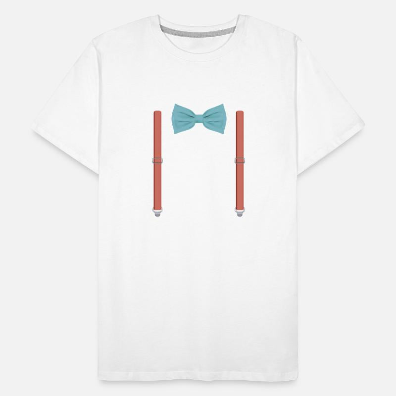 Funny Blue Bow Tie with Orange Suspenders Perfect