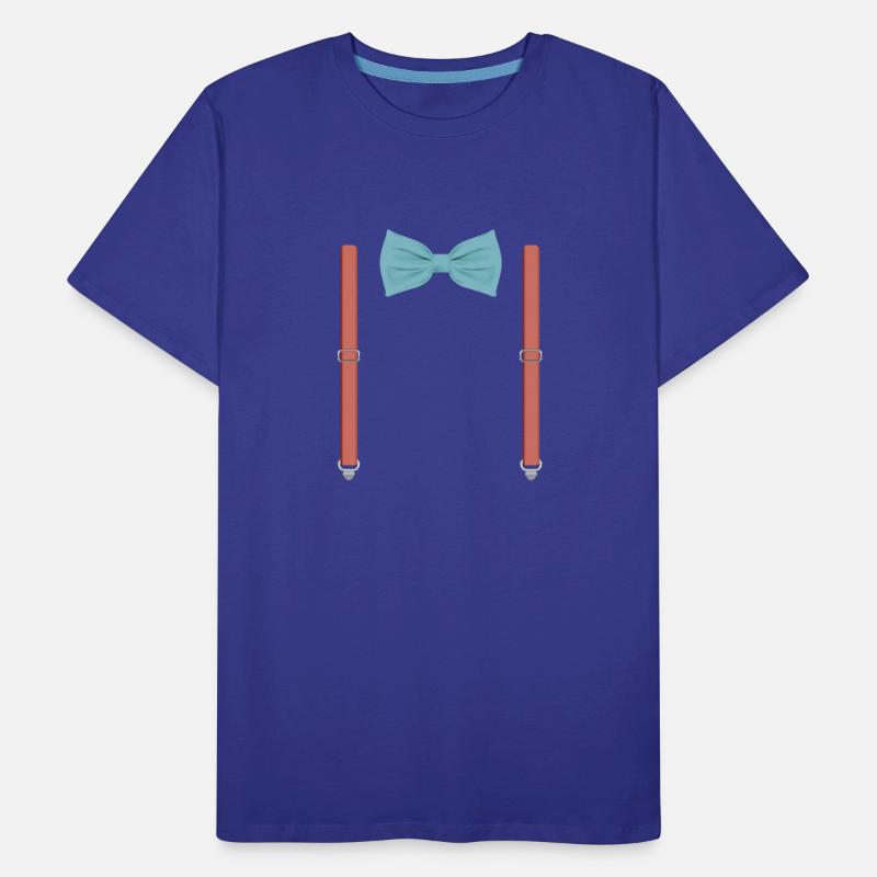 Funny Blue Bow Tie with Orange Suspenders Perfect