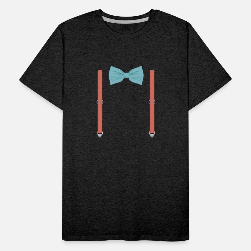 Funny Blue Bow Tie with Orange Suspenders Perfect